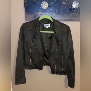 Dark green velvety jacket